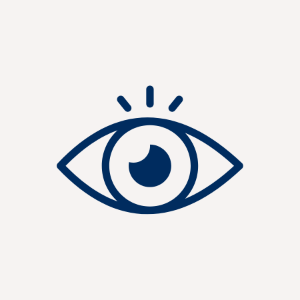 Blue eye icon with radiating lines above.